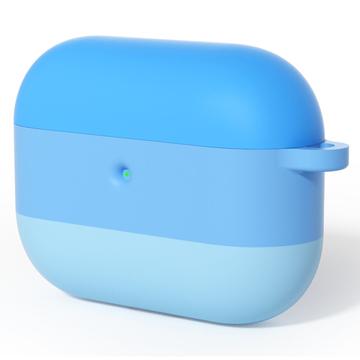 AirPods Pro 3 Étui en silicone antichoc dégradé avec mousqueton - Bleu