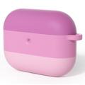 AirPods Pro 3 Étui en silicone antichoc dégradé avec mousqueton - Rose