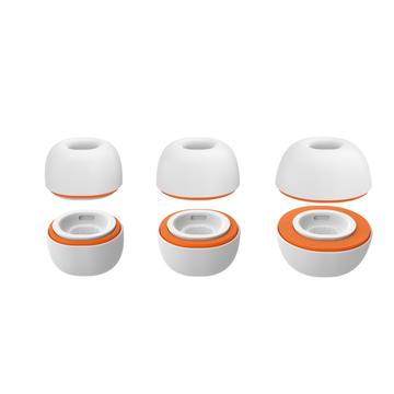 Embouts de remplacement AirPods Pro/Pro 2 AhaStyle WG181 - 3 paires - Blanc / Orange
