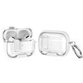 Étui hybride de protection pour AirPods Pro avec verrou et crochet - Blanc / Transparente