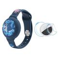 Bracelet AirTag 1/2 pour enfants en silicone avec requin joyeux - Bleu