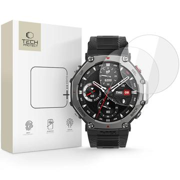 Protecteur d\'écran en verre trempé Amazfit T-Rex 3 Pro Tech-Protect Glass Fit+ - 48mm - 2 Pcs. - Clair