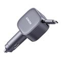 Chargeur de voiture Anker Nano 75W avec câble USB-C rétractable et port USB-C - Gris