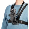 Ceinture thoracique anti-tremblements pivotante à 360° avec support pour téléphone - Noir
