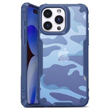 Coque Hybride iPhone 15 Pro Max Antichoc - Camouflage - Bleue