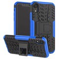 Coque Hybride iPhone XR Antidérapante avec Fonction de Support - Noire / Bleu