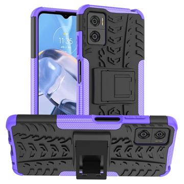 Coque Hybride Motorola Moto E22/E22i Antidérapante avec Béquille - Violet / Noir