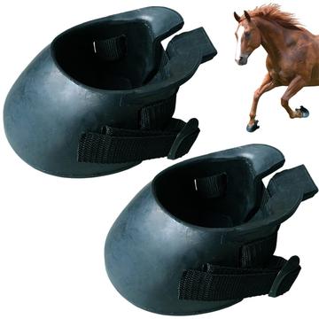 Bottes en caoutchouc antidérapantes pour chevaux - Taille L - 2 Pcs. - Noir