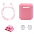 Kit d’Accessoires Apple AirPods / AirPods 2 4-en-1 en Silicone - Rose