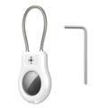 Étui Apple AirTag/AirTag 2 avec bracelet en acier inoxydable - Blanc