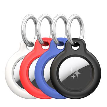 Étui en plastique avec porte-clés Apple AirTag Dux Ducis - 4 Pcs. - Noir / Bleu / Rouge / Blanc