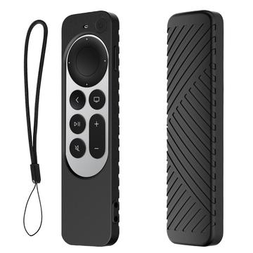 Apple TV 4K Siri Remote (3rd Gen.) étui protecteur en silicone avec lanière - Noir