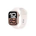 Apple Watch 10 GPS MWWH3QN/A - Bracelet sport en aluminium, Light Blush, S/M, 42mm - Rose Doré