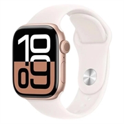 Apple Watch 10 GPS MWWH3QN/A - Bracelet sport en aluminium, Light Blush, S/M, 42mm - Rose Doré