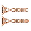Bracelet pour Apple Watch (38/40/SE/41/42 mm) en acier diamanté pour femme - Or rose