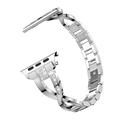 Bracelet pour Apple Watch (42/44/SE/45/46/49mm) en acier diamanté pour femme - Argent