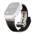 Bracelet en silicone à lignes verticales pour Apple Watch (42/44/SE/45/46/49mm) avec attache en titane