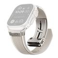 Bracelet en silicone à lignes verticales pour Apple Watch (42/44/SE/45/46/49mm) avec attache en titane - Lumière des étoiles