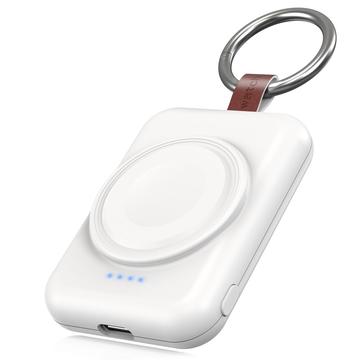 Chargeur sans fil portable pour Apple Watch avec porte-clés - 1800mAh - Blanc