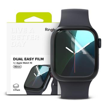 Protecteur d\'écran Apple Watch Series 10 Ringke Dual Easy Film - 46mm - 3 Pcs.