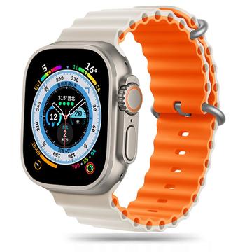 Bracelet en TPU Apple Watch Ultra 2/Ultra/9/8/SE (2022)/7/SE/6/5/4 - Tech-Protect Iconband Pro - 49mm/45mm/44mm/42mm - Lumière des étoiles / Orange