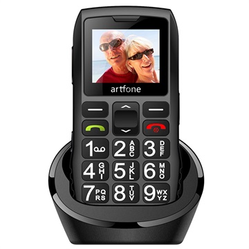 Atfone C1+ Téléphone pour Seniors avec SOS - Double SIM - Gris