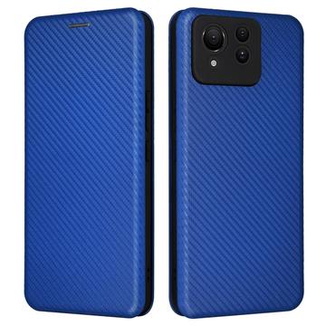 Étui à Rabat Asus Zenfone 11 Ultra - Fibre de Carbone - Bleu