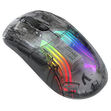 Souris sans fil transparente Attack Shark X2 avec RGB - Noir