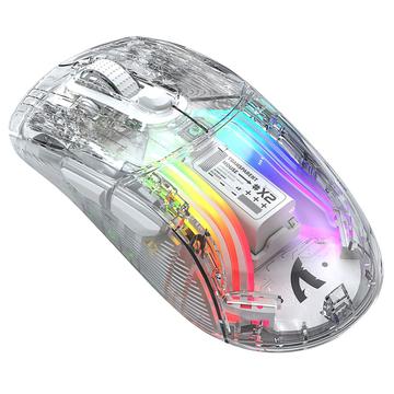 Souris sans fil transparente Attack Shark X2 avec RGB