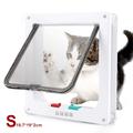 Porte moustiquaire à verrouillage automatique pour animaux de compagnie avec système de verrouillage à 4 voies pour chats et petits chiens - S - Blanc