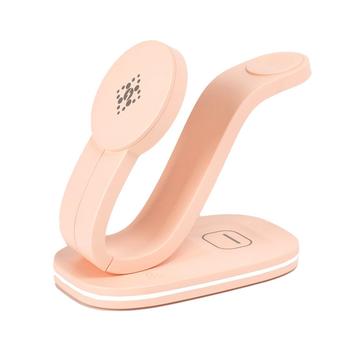 B-28 Chargeur sans fil 3-en-1 avec veilleuse - Rose