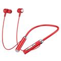 Casque stéréo sport Bluetooth B3 9D Surround avec tour de cou en silicone - Rouge