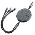 Câble USB Rétractable 3-en-1 Baseus - 1.2m - Gris
