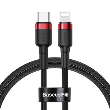 Baseus Cafule Câble USB-C vers Lightning - 20W, 1m - Noir / Rouge