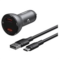 Double Chargeur Voiture USB Baseus Digital Display TZCCBX-B0G - 45W - Gris