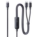 Câble de recharge rapide Baseus Flash 4 2-en-1 USB-C vers double USB-C, 1.5m/140W - Noir
