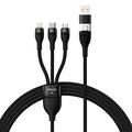Câble de recharge rapide 3 en 1 Baseus Flash Series II 100W - 1.2m - Noir