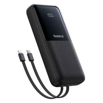 Baseus Lipow 22.5W Power Bank 20000mAh avec câbles Lightning et USB-C intégrés et affichage LED - Noir