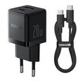 Baseus Palm 20W Chargeur rapide avec câble Type-C 60W - Noir