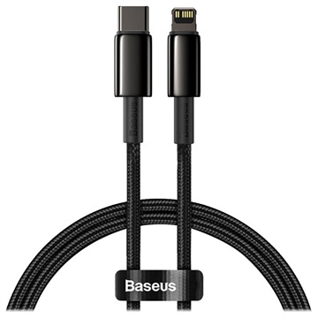Câble USB-C / Lightning Baseus Tungsten Gold 20W - 1m - Noir