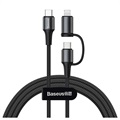 Baseus Twins 2-in-1 USB-C / USB-C And Lightning Cable CATLYW-H01 - 1m - Black