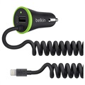 Belkin F8J154BT04-BLK Boost Up USB Car Charger with Lightning Cable - Black