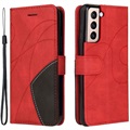Étui Portefeuille Samsung Galaxy S21 5G Bi-Color Series (Emballage ouvert - Acceptable) - Rouge