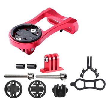 Support d\'ordinateur de vélo Support de chronomètre pour Garmin/Bryton/Cateye/GoPro - Rouge