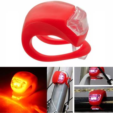 Lampe de vélo avant et arrière en silicone Lampe de vélo à LED polyvalente et résistante à l\'eau Lampe frontale et lampe arrière pour la sécurité à vélo - Rouge