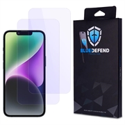 Protection d'écran iPhone 14/16e en verre trempé BlueDefend Anti-Blue Light - 2 Pcs.