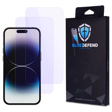 Protection d\'écran iPhone 14 Pro en verre trempé BlueDefend Anti-Blue Light - 2 Pcs.