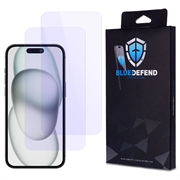 Protection d'écran iPhone 15 Plus en verre trempé BlueDefend Anti-Blue Light - 2 Pcs.