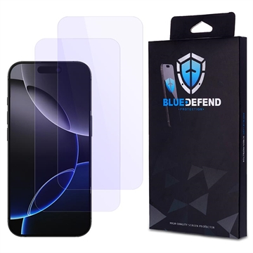 Protection d\'écran iPhone 16 Pro en verre trempé BlueDefend Anti-Blue Light - 2 Pcs.