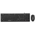 Ensemble clavier filaire USB Bosston D5200 et souris ergonomique 1 000 DPI - Noir
